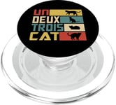 Un Deux Trois Cat - Jeu de mots français amusant, chat amusant PopSockets PopGrip pour MagSafe