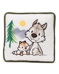 NICI Forest Friends Coussin Enfant Loup Winny & Écureuil rayé JoJo 25x25 cm - Petit Coussin Moelleux, pour Filles, garçons & Adultes - 49955