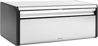 Brabantia Rectangular Fall Front Bread Bin (Matt Steel Fingerprint Proof) Large