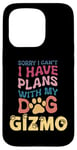 Coque pour iPhone 15 Pro Nom de chien Gizmo Cadeau personnalisé Busy With My Dog Gizmo