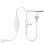 Prise d'alimentation AC avec interrupteur et variateur,bande lumineuse néon COB,220V,prise UE,prise UK,288 gible,m,220V,3000K,4000K,6000K - Type EU plug with switch