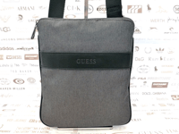 GUESS Mini Flat Crossbody Bag Dickson Grey Black Pouch Slim Case Bags BNWT