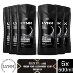 Lynx Black 12H Refreshing Energy Boost Shower Gel Bodywash, 3x or 6x 500ml