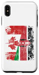 Coque pour iPhone XS Max Demi drapeaux canadiens kenyans | Kenya Canada vieilli vintage