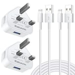 iPhone Charger Plug and Cable,2 Pack Old Apple Pad Charger Cable and Plug with Lightning Lead Charging for iPhone 11 10 Xs Max XR X 8 7 6 6S 5 5C 5S SE Pad 5th 6th 7th 8th Generation Mini 3 4 5