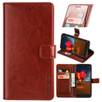 Cubot X30 Premium Leather Wallet Case [Card Slots] [Kickstand] [Magnetic Buckle] Flip Folio Cover for Cubot X30 Smartphone(Brown)
