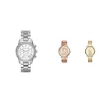 Michael Kors Montre pour Femme Ritz, Mouvement Chronographe à Quartz & Montre pour Femme Parker, Mouvement à Trois Aiguilles, Boîtier en Acier Inoxydable Or Rose de 33 mm