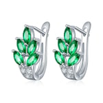 YAZILIND accessoires élégants plaqué platine brillant feuilles zircon hypoallergénique boucles d'oreilles pour femmes (vert)