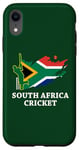 Coque pour iPhone XR Couleurs du drapeau sud-africain Cricket Afrique du Sud