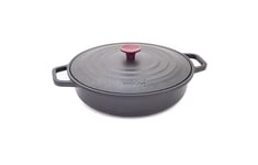 RISOLI' VINUM, Casserole anti-adhésive pour induction Ø28 cm, avec couvercle en fusion, Slow Cooking, en aluminium fondu recyclé, fabriquée en Italie