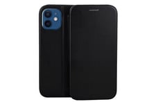 Inexstart Coque et étui téléphone mobile Etui luxe rabattable noir simili cuir avec support pour apple iphone 12