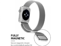 Crong Milano Steel - Rostfritt stålband för Apple Watch 38/40/41 mm (svart)