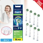 Pack of 8 Oral-B Genuine CrossAction Replacement White Toothbrush Heads