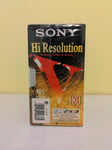 Pack of 5 New & Sealed SONY HI-RESOLUTION E180 Blank VHS Video Cassette Tapes