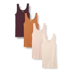 Amazon Essentials Women's Slim-fit Tank, Pack of 4, Beige/Blush/Burgundy/Terracotta, XS