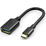 USB-C OTG adapter - USB-C han / USB-A 3.0 hun - Sort