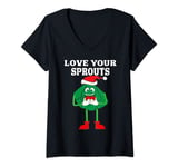 Womens LOVE YOUR SPROUTS Christmas Vegan Funny and Great V-Neck T-Shirt