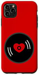 Coque pour iPhone 11 Pro Max disque vinyle vintage cœur album rouge valentines mignon rétro