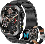 Montre Connectée Homme Avec Appel Bluetooth, 1,96\U201d Amoled Smartwatch Avec 123 Modes Sportifs 5atm Étanche, Tracker D'activité, Sommeil, Spo2, Fréquence Cardiaque, Smart Watch Pour Ios Android (M