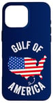 Coque pour iPhone 16 Pro Max Golfe des États-Unis Amérique Carte drôle Golfe du Mexique Drapeau USA 4 juillet