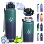 Vikaster Water bottle - Thermos 0.5 l, 24h froid & 12h chaud, Gourdes Sans BPA, Gourde Enfant & Adulte pour Sport, école, Bureau, Gym, Voyage