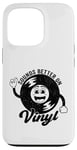 Coque pour iPhone 13 Pro Disque vinyle rétro amusant avec citation Sounds Better On Vinyl