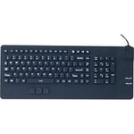 Clavier avec trackpad en silicone rigide étanche USB noir