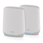 NETGEAR Système Mesh WiFi 6 AX5400 Tri Band Orbi (RBK762S), Pack de 2, jusqu'à 5.4 Gbit/s, Couverture de 350m², Murs épais, Compatible toutes générations de Box, Armor Offert Pendant 1 an