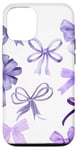 iPhone 13 Cute Purple Bows Trendy Bows Aesthetic Purple Ribbon Case