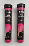 2 x Tonic Daily Immunity Tubes. 4-In-1. 20 Effervescent Vitamins/Minerals.