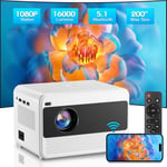 Poybpcy Videoprojecteur 5G Wifi, 16000Lumen Home Cinéma Retroprojecteur Avec Bluetooth 5.1 Et 50%-100% Zoom, 1080P Full Hd Projecteur Video Compatible Smartphone/Ordinateur/Clé Tv/Usb/Interface Hd