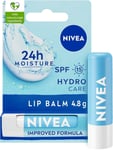 3x Nivea Hydro Care Caring Long Lasting Hydrating Moisturising Lip Balm 4.8g