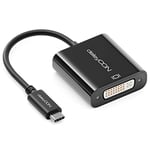 deleyCON Adaptateur Convertisseur USB C vers DVI - 1080p Full HD - Prise USB C Vers Prise Femelle DVI - Des PCs Ordinateurs Portables Smartphones Vers Télévisions Écrans Projecteurs - Noir