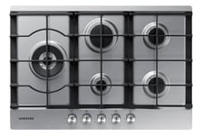 Samsung 5 Burner Gas Hob NA75D3030AS/EU with Cast Iron Grates, Stainless Steel