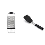 OXO Good Grips Box Grater,Silver/Black & Good Grips Silicone Flexible Turner, Black