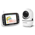 HelloBaby Babyphone Camera, 3,2'' Baby Phone avec Caméra Vidéo, 360° PTZ Camera Bebe Surveillance avec VOX, Vision Nocturne, Capteur de Température, Audio Bidirectionnel Visiophone pour Bébé