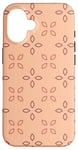 Coque pour iPhone 16 Pastel Pink Old Rose Terra Cotta Petals Cross Leaves Pattern