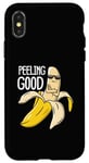 Coque pour iPhone X/XS Jeu de mots amusant à la banane Peeling Good