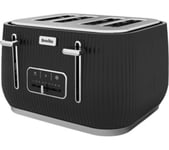 BREVILLE Linear VTR030 4-Slice Toaster - Black & Chrome, Black