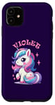 Coque pour iPhone 11 Motif licorne violet pour fille