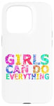 Coque pour iPhone 15 Pro Message positif amusant « Girls Can Do Everything »