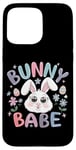 Coque pour iPhone 15 Pro Max Bunny Babe Fleurs de lapin de Pâques