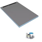 Wedi - Receveur de douche à carreler 120 x 80 cm Fundo Riolito Neo + colle à carrelage