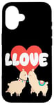 Coque pour iPhone 16 LLove Funny Llama Valentine Jeu de mots pour couples amoureux de lama