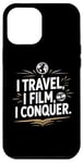 Coque pour iPhone 12 Pro Max I Travel I Film I Conquer Funny Vlogging Devise