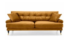 Sammetssoffa Webber 3-sits - Amber|Mässing 3 sits soffa Brons