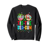 Tis The Sea Sun Santa Beach Summer Christmas In July Summer Sweatshirt