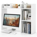 COSTWAY Office Storage Organizer, 94x25x74 CM, 3-vånings bokhylla med 2 tippskydd Vit