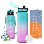 Vikaster Bouteille, Gourde 0.5l, sans BPA, Étanche & Réutilisable, Convient Pour la Gym, Yoga, Camping, Sport, Gourde Randonnée