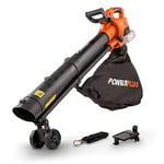 Powerplus Dual Power POWDPG75270-40V Souffleur à feuilles sans fil 3 en 1 : broyer, souffler et aspirer, vitesse d'air maximale de 210 km/h, sans batterie ni chargeur